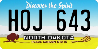 ND license plate HOJ643