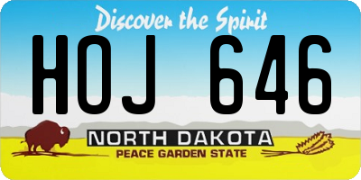 ND license plate HOJ646