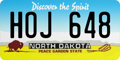 ND license plate HOJ648