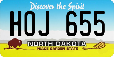 ND license plate HOJ655