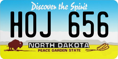 ND license plate HOJ656