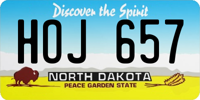 ND license plate HOJ657