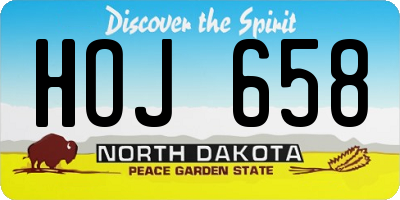 ND license plate HOJ658