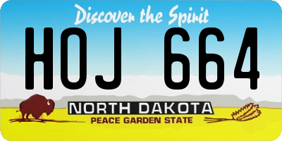ND license plate HOJ664