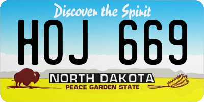 ND license plate HOJ669
