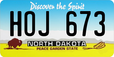 ND license plate HOJ673