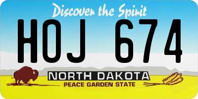 ND license plate HOJ674