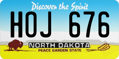 ND license plate HOJ676