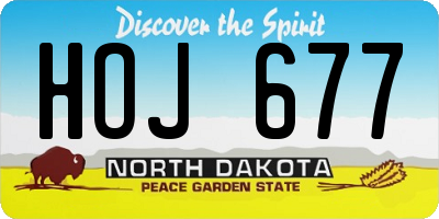 ND license plate HOJ677