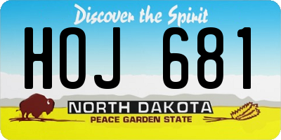 ND license plate HOJ681