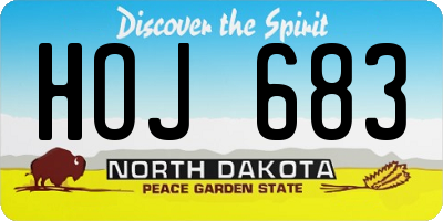 ND license plate HOJ683