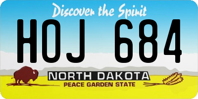 ND license plate HOJ684
