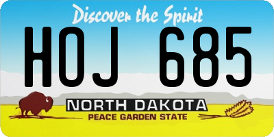 ND license plate HOJ685