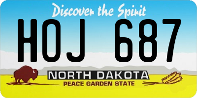 ND license plate HOJ687