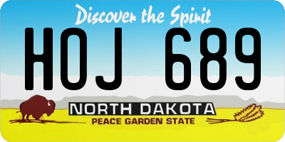 ND license plate HOJ689