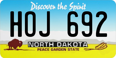 ND license plate HOJ692