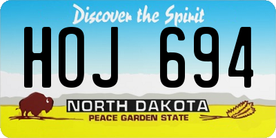 ND license plate HOJ694