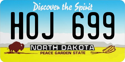ND license plate HOJ699