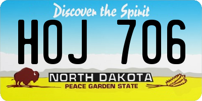 ND license plate HOJ706