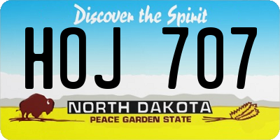 ND license plate HOJ707