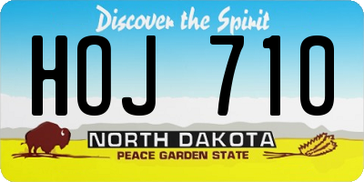 ND license plate HOJ710
