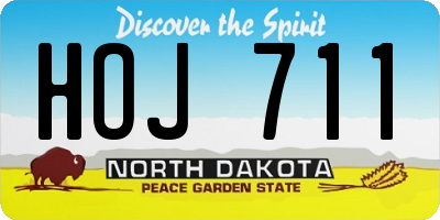 ND license plate HOJ711