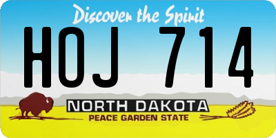 ND license plate HOJ714