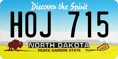 ND license plate HOJ715
