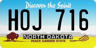 ND license plate HOJ716