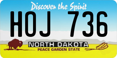 ND license plate HOJ736
