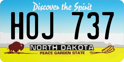 ND license plate HOJ737