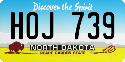 ND license plate HOJ739