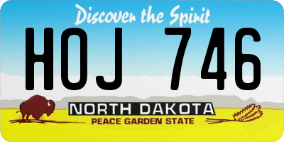 ND license plate HOJ746
