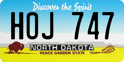 ND license plate HOJ747