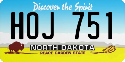 ND license plate HOJ751