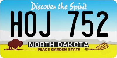 ND license plate HOJ752