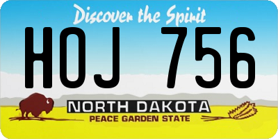 ND license plate HOJ756