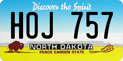 ND license plate HOJ757
