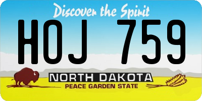 ND license plate HOJ759