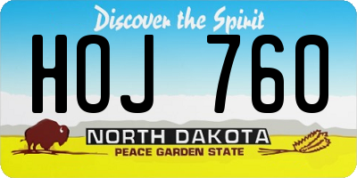 ND license plate HOJ760