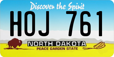 ND license plate HOJ761