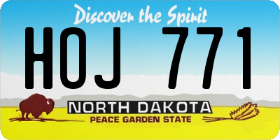 ND license plate HOJ771