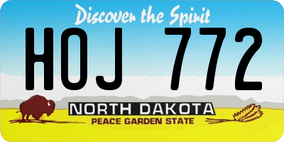 ND license plate HOJ772