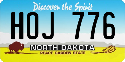 ND license plate HOJ776