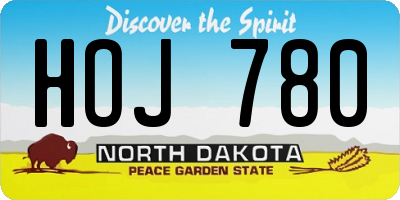 ND license plate HOJ780
