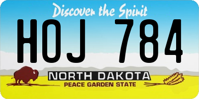 ND license plate HOJ784