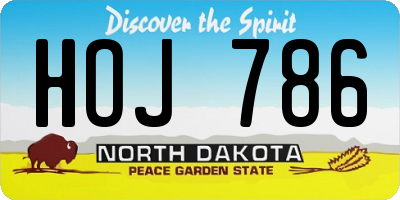 ND license plate HOJ786
