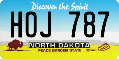 ND license plate HOJ787
