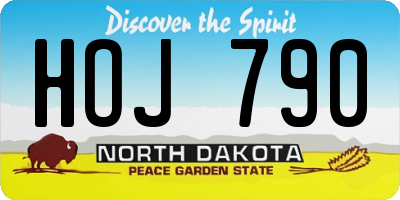 ND license plate HOJ790