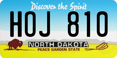 ND license plate HOJ810
